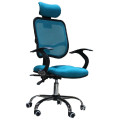 Silla giratoria de malla azul-verde con ajuste reposacabezas H-M04-ABU